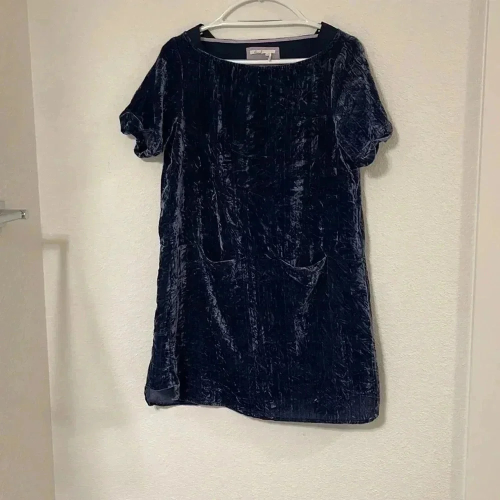 Floreat Navy Velvet Mini Dress